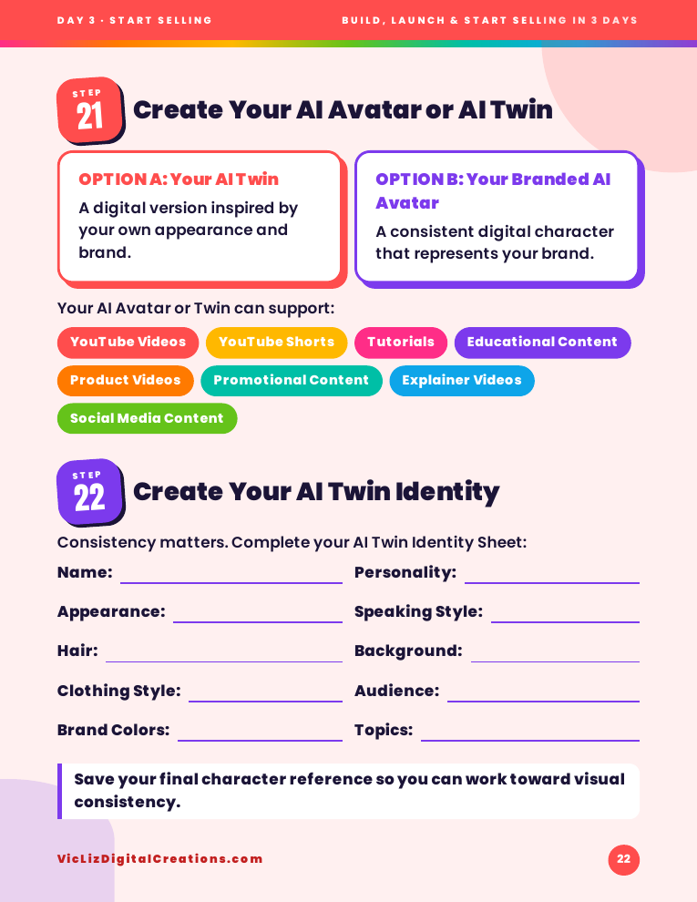 AI Twin identity page