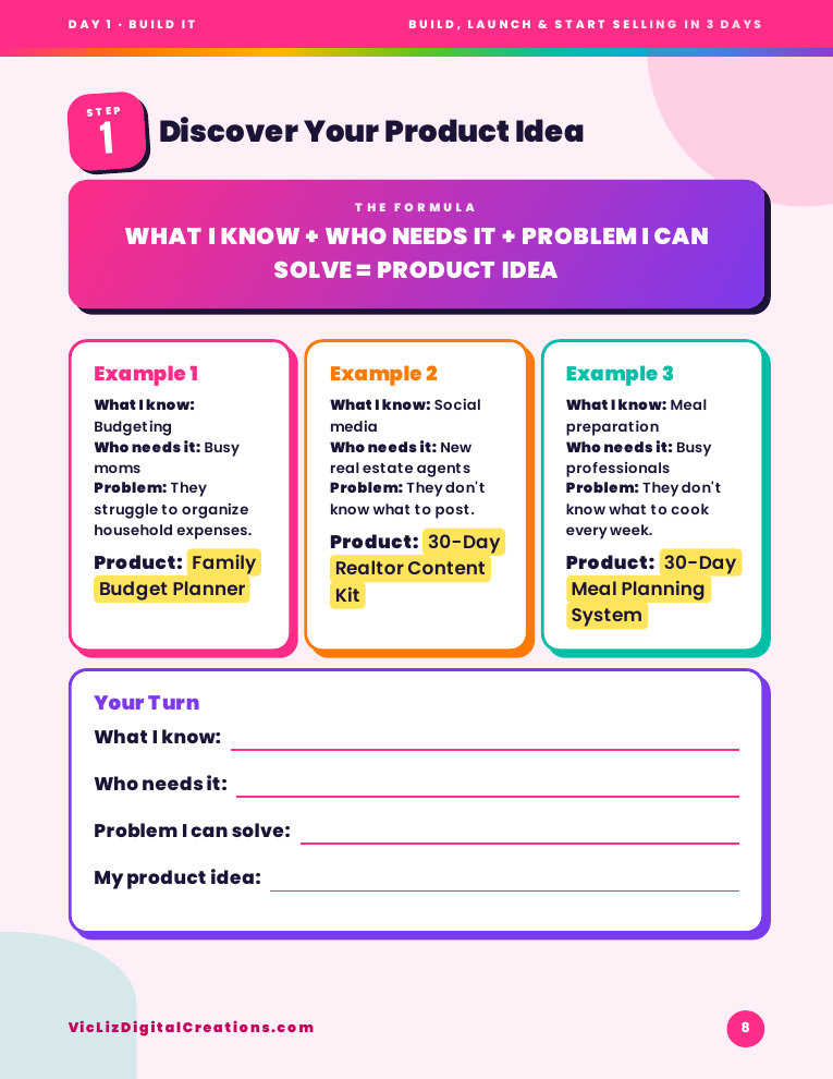 Step 1 page of the guide